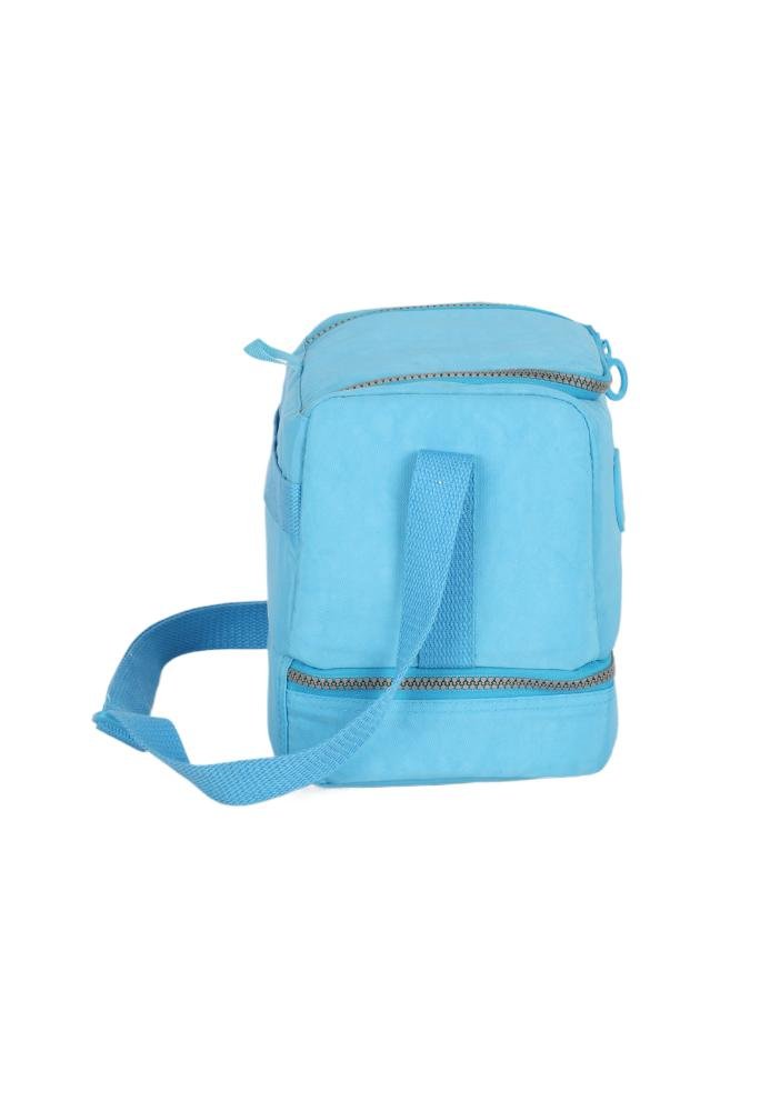 Lancheira Escolar Juvenil Média Transversal Dois Compartimentos Crinkle Up4you Azul 2