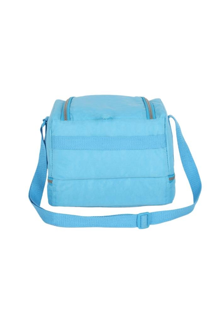 Lancheira Escolar Juvenil Média Transversal Dois Compartimentos Crinkle Up4you Azul 3