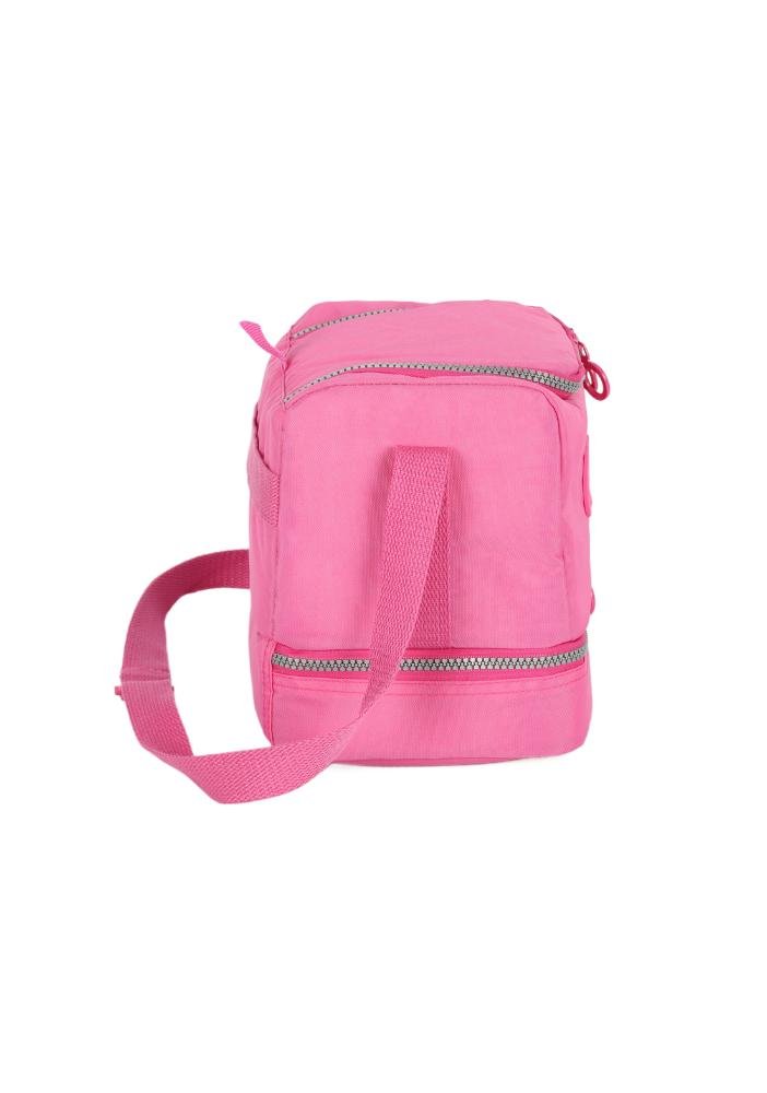 Lancheira Escolar Juvenil Média Transversal Dois Compartimentos Crinkle Up4you Rosa 2