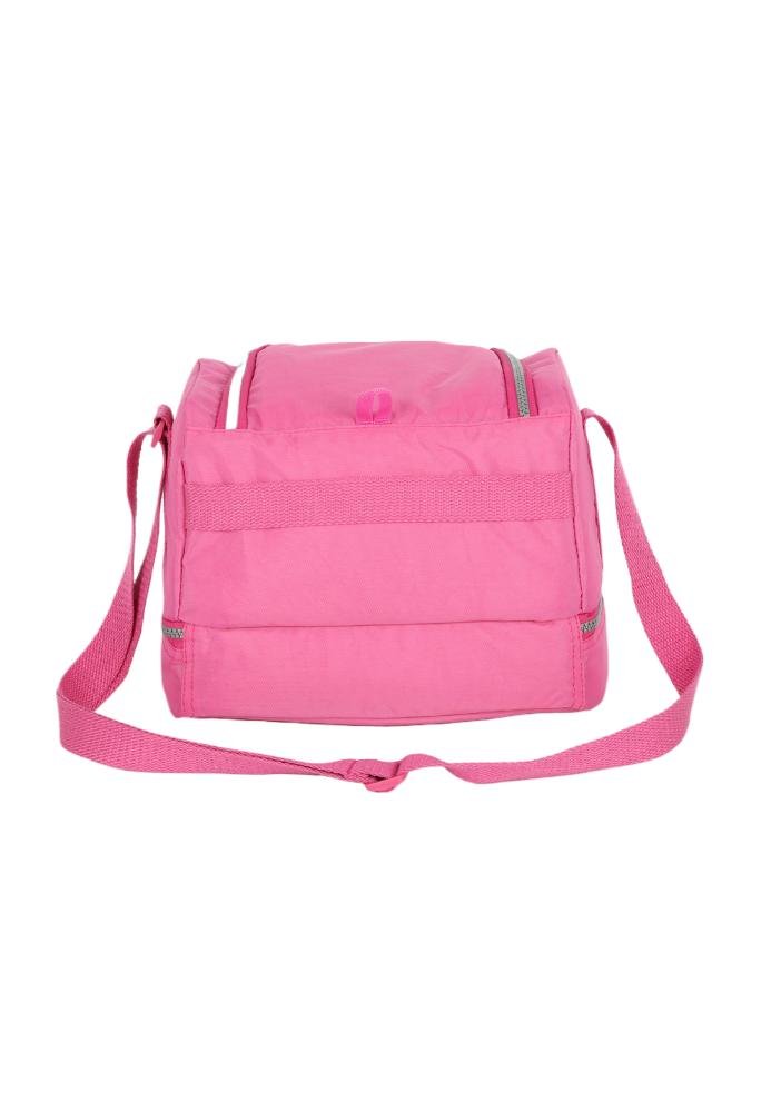 Lancheira Escolar Juvenil Média Transversal Dois Compartimentos Crinkle Up4you Rosa 3