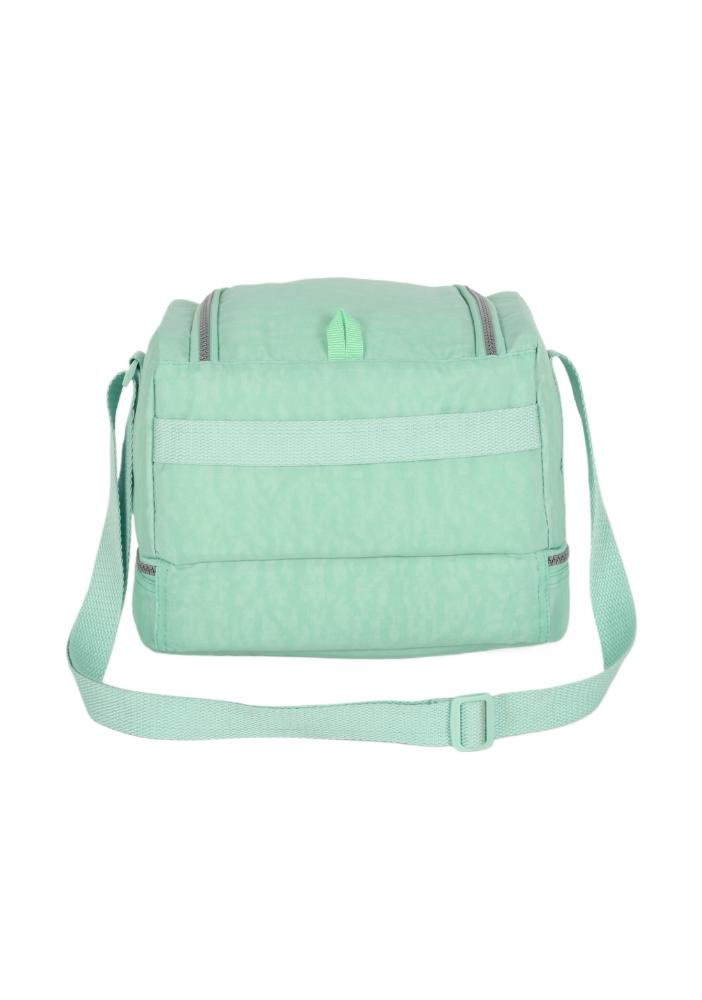 Lancheira Escolar Juvenil Média Transversal Dois Compartimentos Crinkle Up4you Verde 2