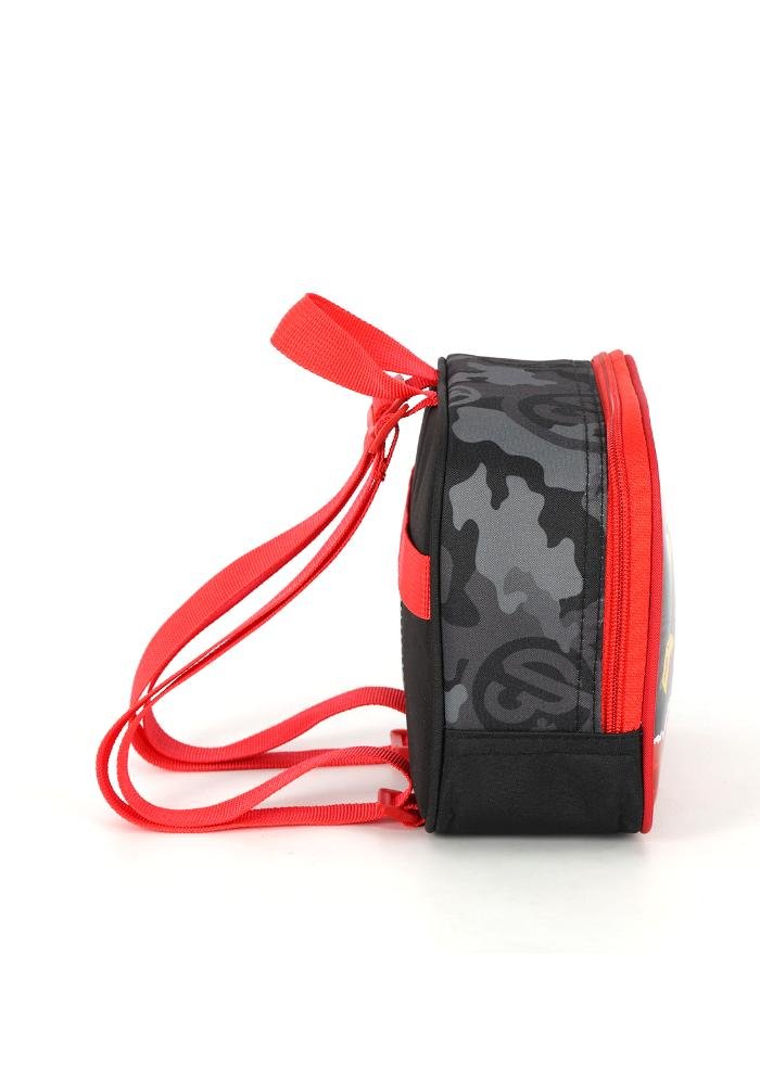 Lancheira Escolar Infantil Média de Costas Enaldinho Vai com Tudo Up4you Preto/Vermelho 4