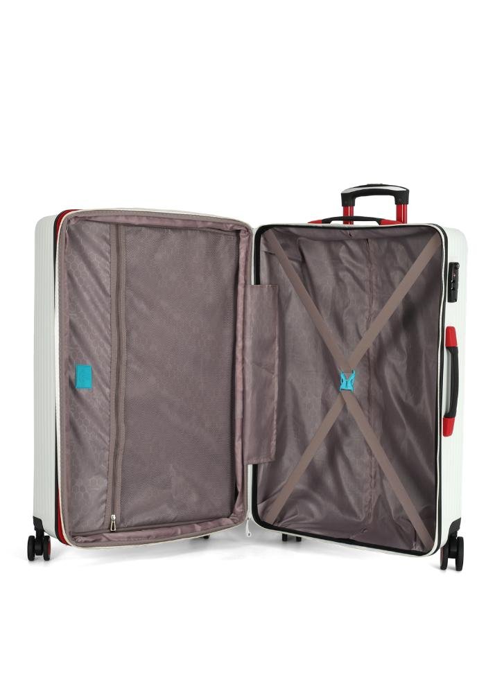 Mala de Viagem Grande Juvenil ABS Strike Expansiva TSA Rodas 360 Up4you Branco 2