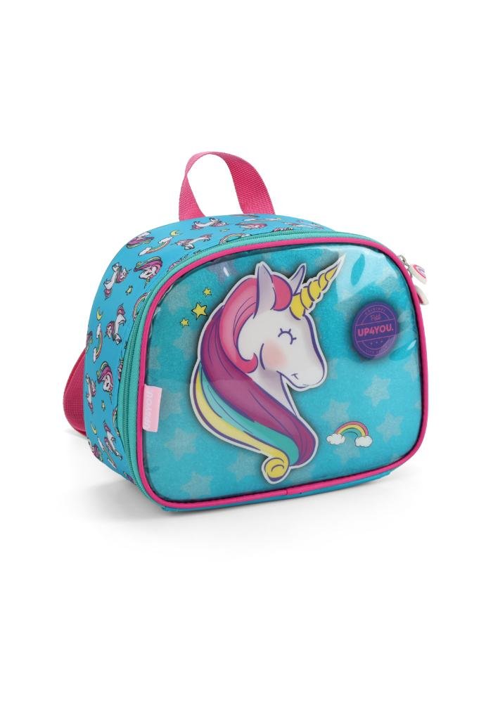 Lancheira Escolar Infantil Média de Costas Unicórnio U4you