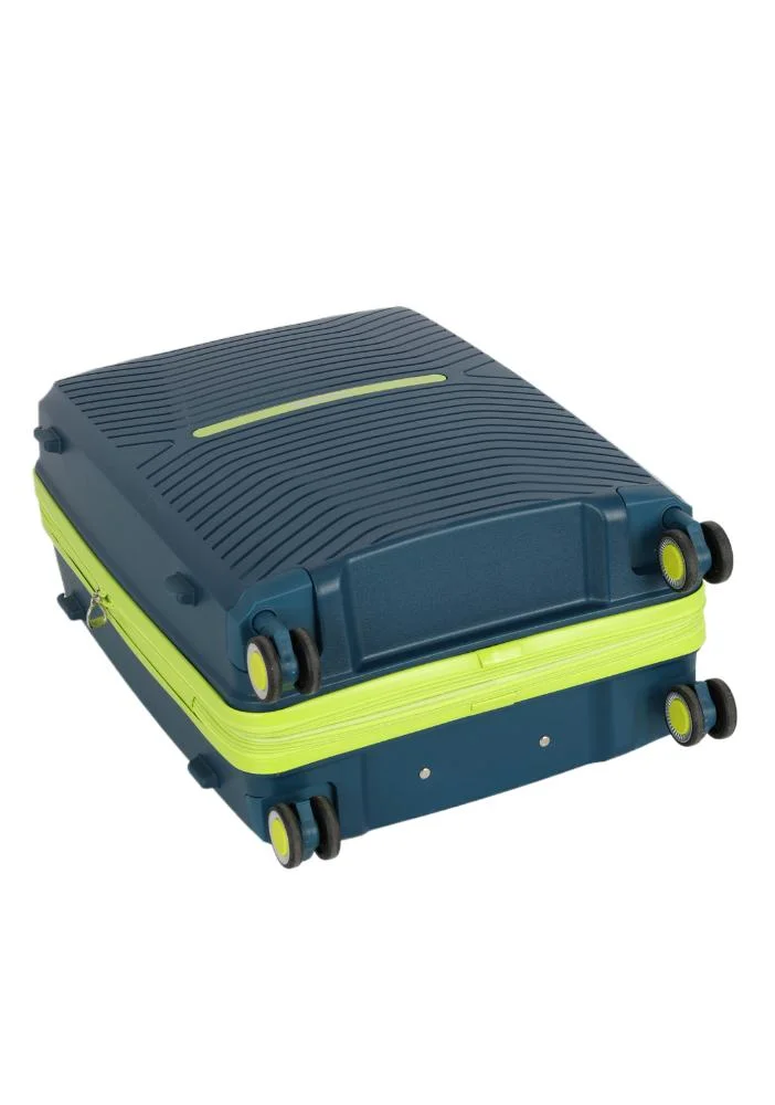 Mala de Viagem Média Polipropileno Jade Expansiva Rodas 360 Up4you Azul/Verde 4