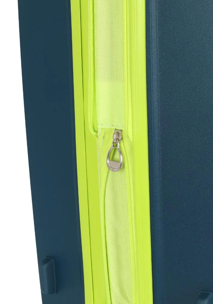 Mala de Viagem Média Polipropileno Jade Expansiva Rodas 360 Up4you Azul/Verde 5