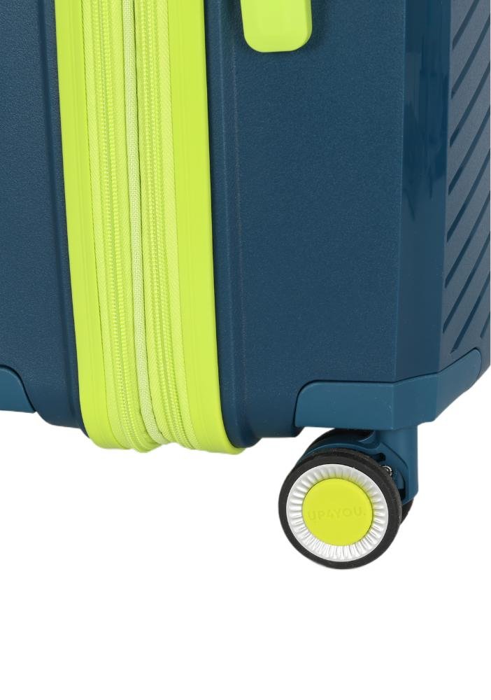 Mala de Viagem Média Polipropileno Jade Expansiva Rodas 360 Up4you Azul/Verde 7