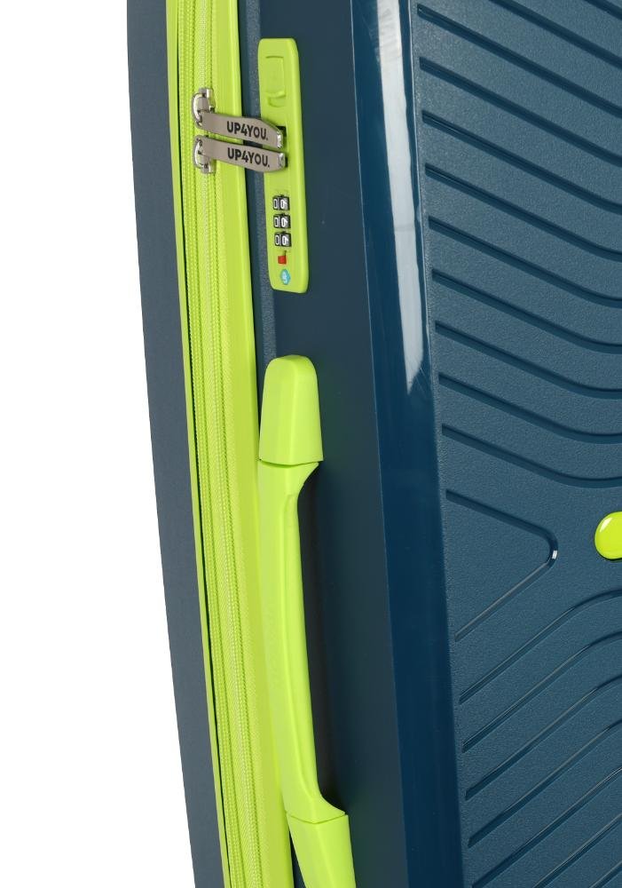 Mala de Viagem Média Polipropileno Jade Expansiva Rodas 360 Up4you Azul/Verde 8