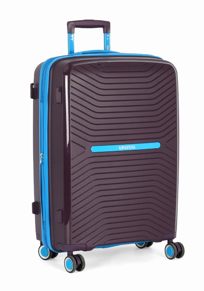 Mala de Viagem Média Polipropileno Jade Expansiva Rodas 360 Up4you Roxo/Azul 2