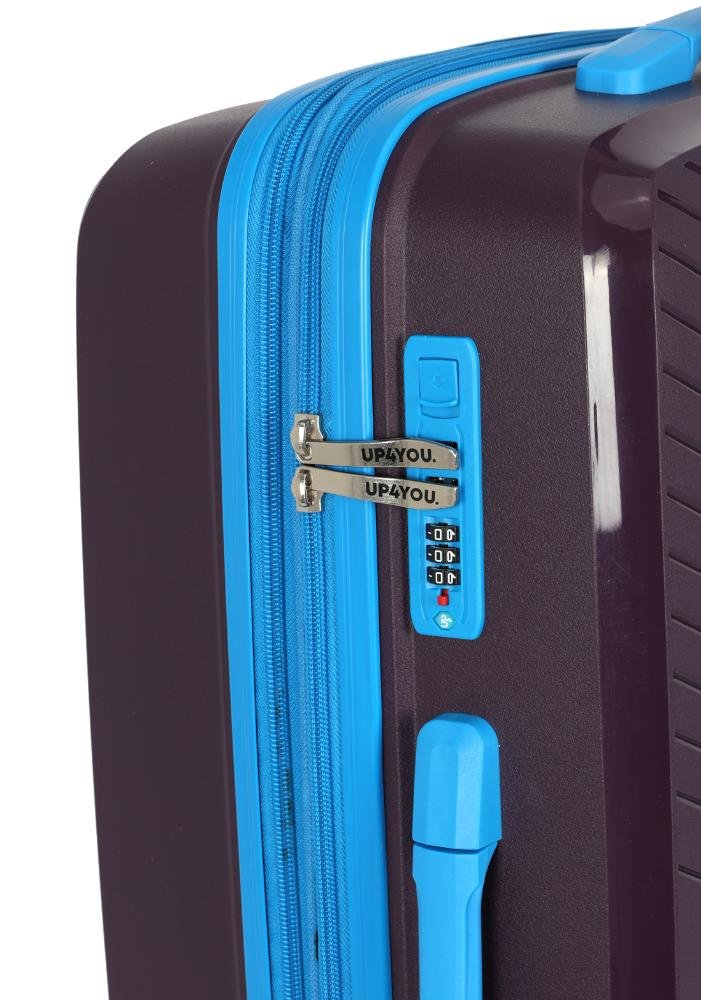 Mala de Viagem Média Polipropileno Jade Expansiva Rodas 360 Up4you Roxo/Azul 5
