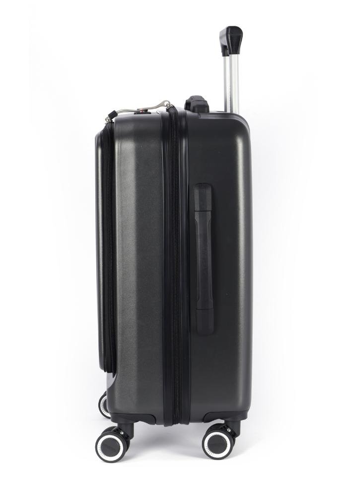 Mala de Viagem Bordo Policarbonato Crush Notebook Rodas 360 Up4you Cinza 2