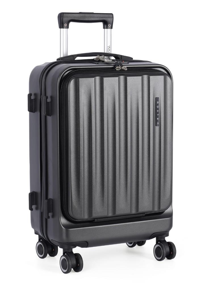 Mala de Viagem Bordo Policarbonato Crush Notebook Rodas 360 Up4you Cinza 3