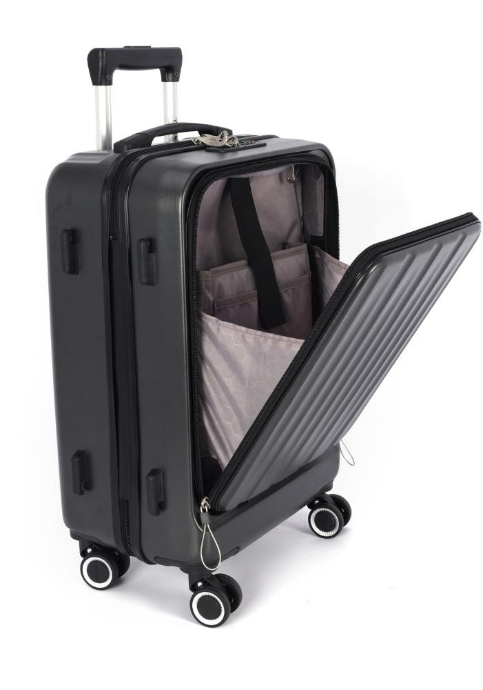 Mala de Viagem Bordo Policarbonato Crush Notebook Rodas 360 Up4you Cinza 8