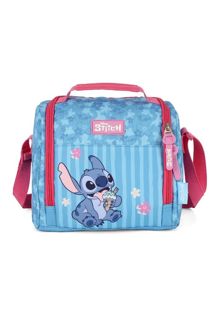 Lancheira Escolar Juvenil Média Stitch e Angel Disney