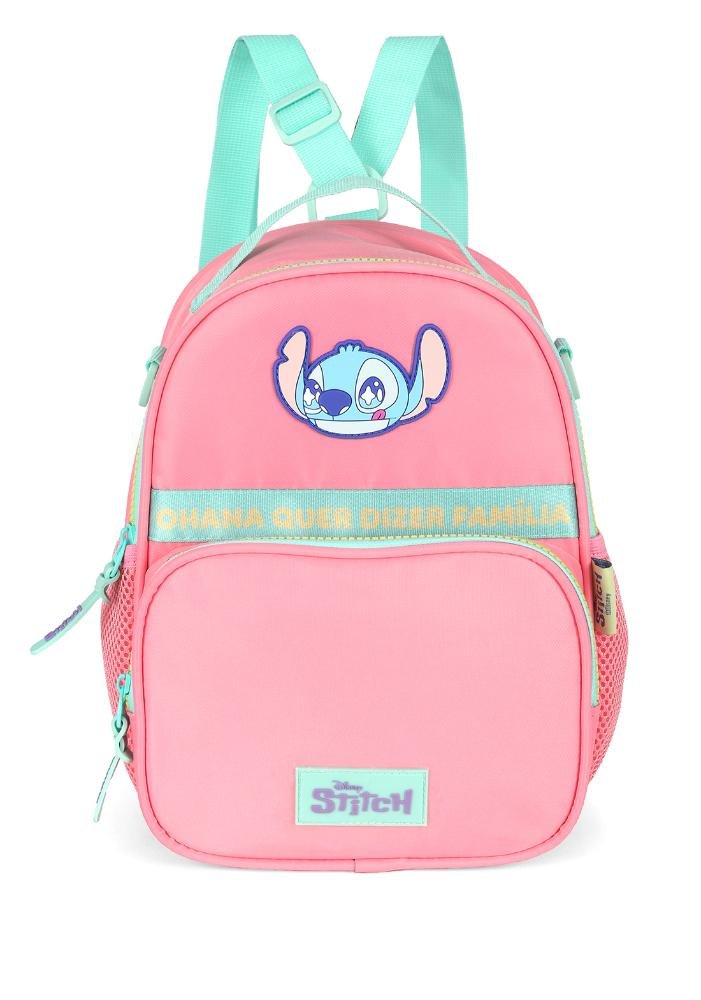 Lancheira Escolar Infantil Pequena Náilon Stitch Disney