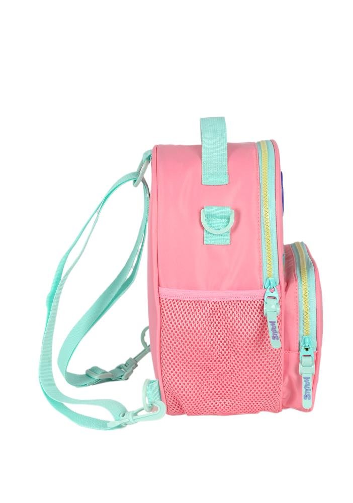 Lancheira Escolar Infantil Pequena Náilon Stitch Disney Rosa 3