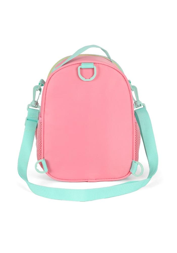 Lancheira Escolar Infantil Pequena Náilon Stitch Disney Rosa 5