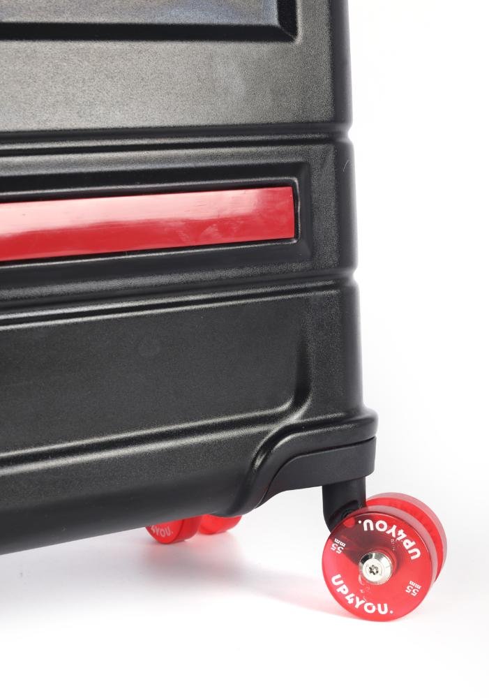 Mala de Viagem Grande Juvenil Policarbonato Rodas 360 de Skate Ollie Up4you Preto 7