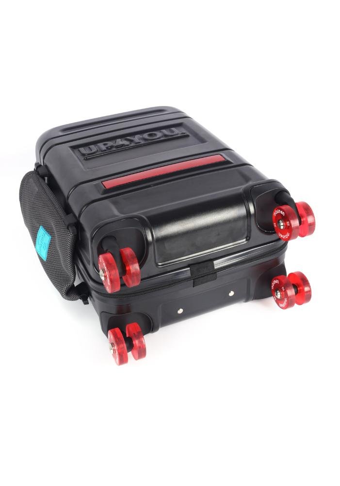 Mala de Viagem Grande Juvenil Policarbonato Rodas 360 de Skate Ollie Up4you Preto 8