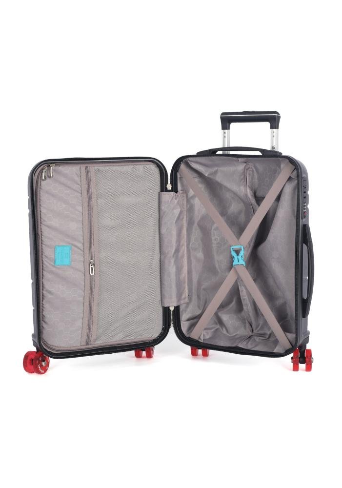 Mala de Viagem Grande Juvenil Policarbonato Rodas 360 de Skate Ollie Up4you Preto 9