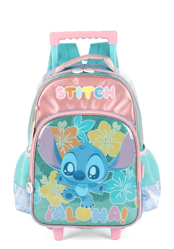 Mochila de Rodinhas Pequena Infantil de Costas Aloha Stitch