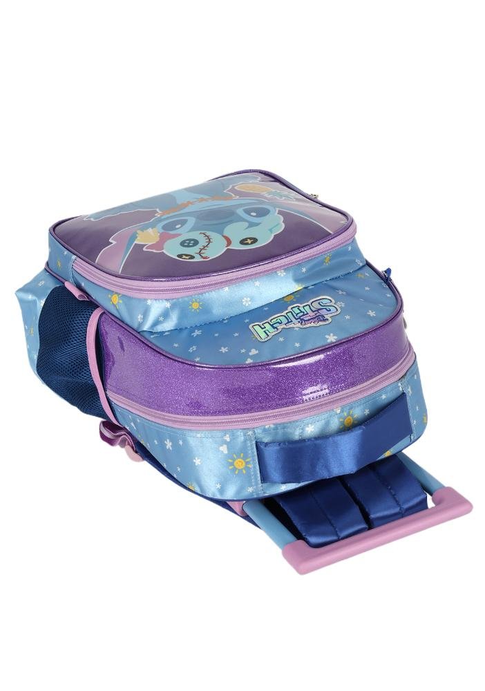 Mochila de Rodinhas Pequena Infantil de Costas Aloha Stitch Roxo 4