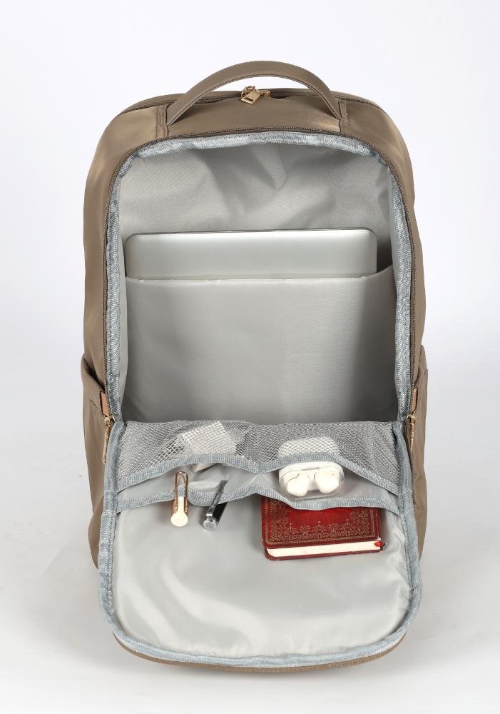 Mochila de Costas Média Executiva Feminina Notebook Up4you Bege 3