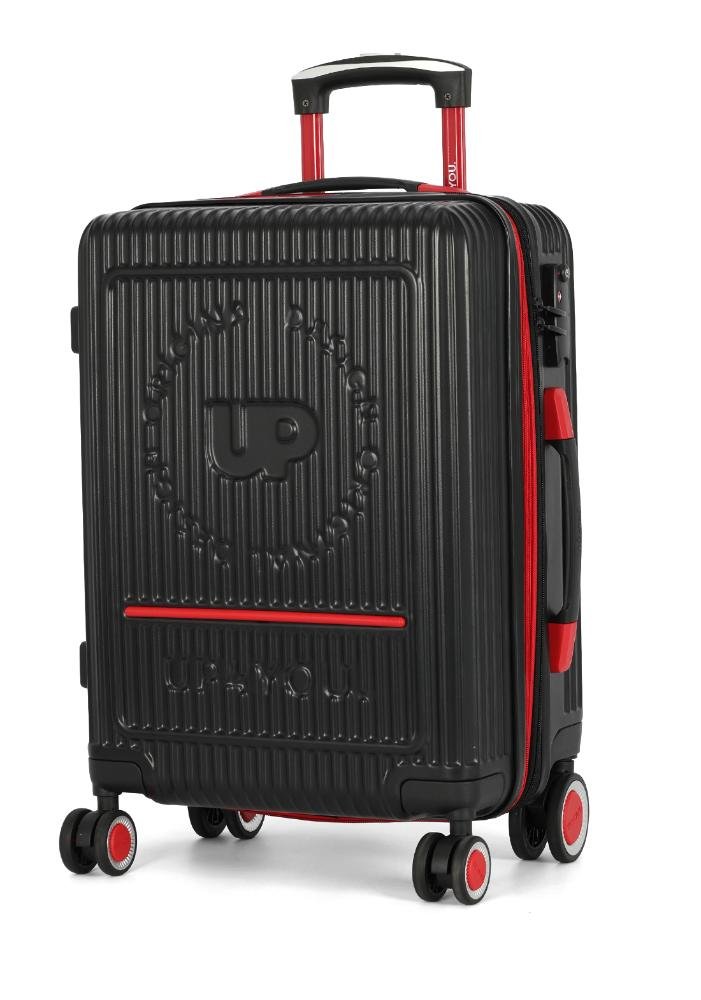 Mala de Viagem Média Juvenil ABS Strike Expansiva TSA Rodas 360 Up4you Preto 2