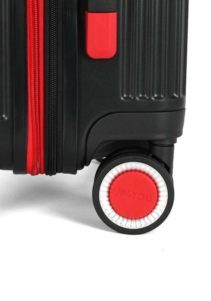 Mala de Viagem Média Juvenil ABS Strike Expansiva TSA Rodas 360 Up4you Preto 5