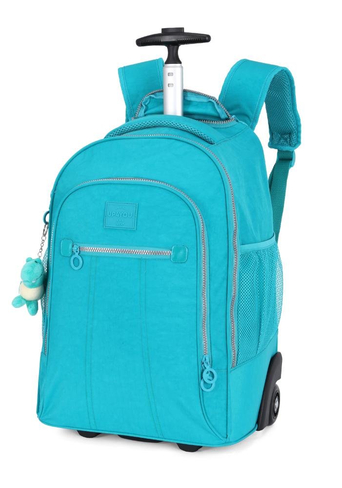 Mochila de Rodinha Costas Juvenil Up4you com Chaveiro Crinkle