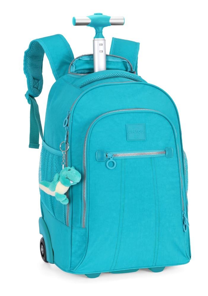 Mochila de Rodinha Costas Juvenil Up4you com Chaveiro Crinkle Verde 2