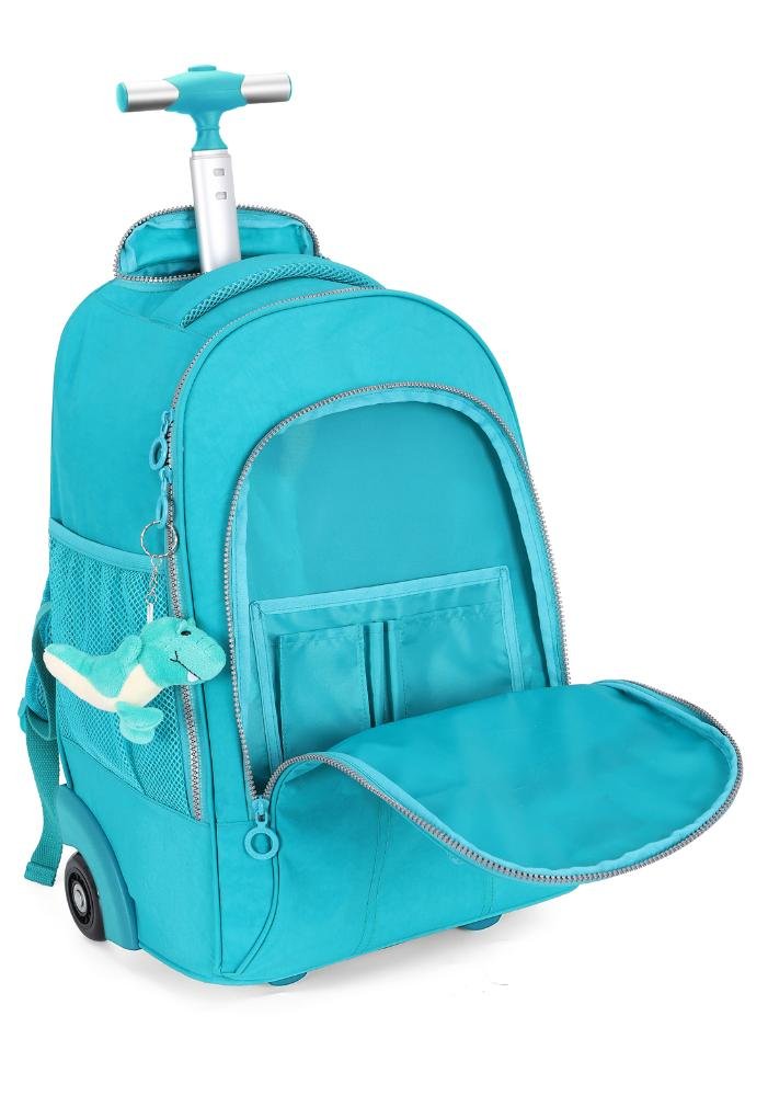 Mochila de Rodinha Costas Juvenil Up4you com Chaveiro Crinkle Verde 3