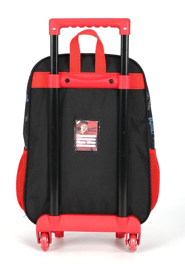 Mochila de Rodinhas Média Infantil Enaldinho Vai com Tudo Up4you Vermelho 4