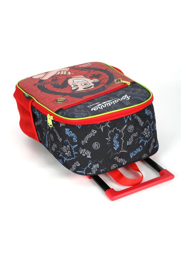Mochila de Rodinhas Média Infantil Enaldinho Vai com Tudo Up4you Vermelho 5