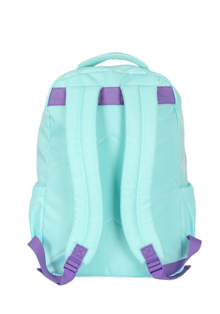 Mochila de Costas Média Juvenil Náilon Notebook Ohana Stitch com Chaveiro Verde 4