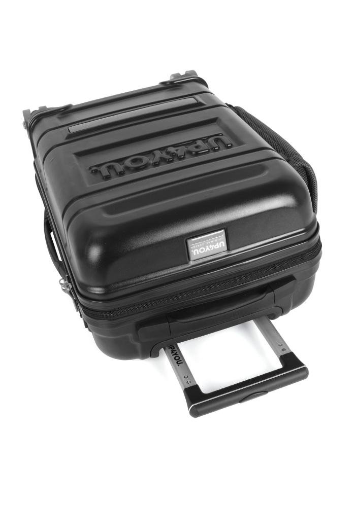 Mala de Viagem Bordo Juvenil Policarbonato Rodas 360 Skate Ollie Up4you Preto 10