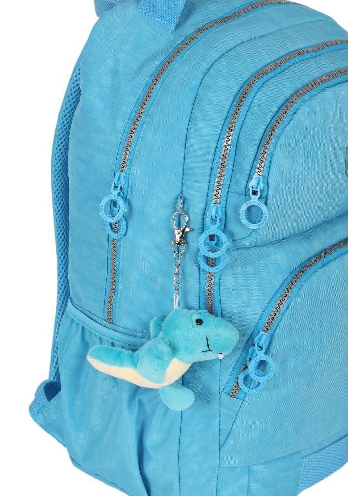 Mochila de Costas Grande Juvenil Crinkle Clássica Dino Notebook Up4you Azul 5