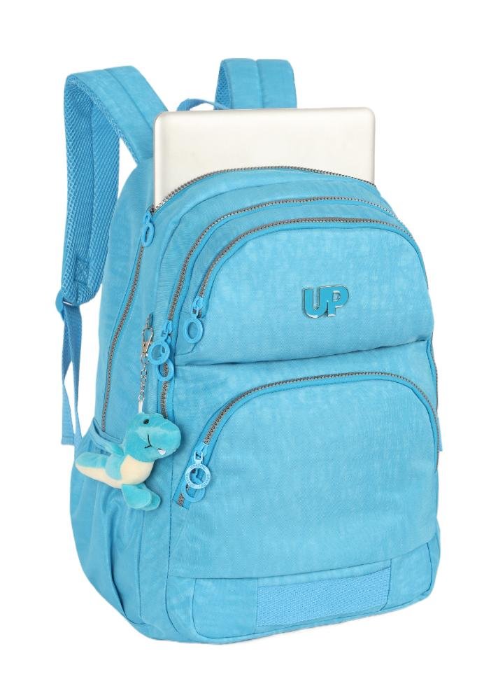 Mochila de Costas Grande Juvenil Crinkle Clássica Dino Notebook Up4you Azul 6