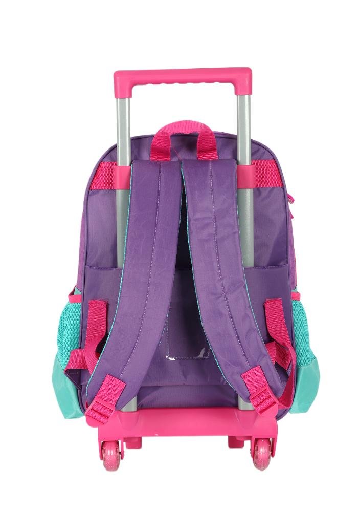 Mochila de Rodinhas Média Infantil de Costas Holográfica Sereia Paetê Up4you Roxo 7