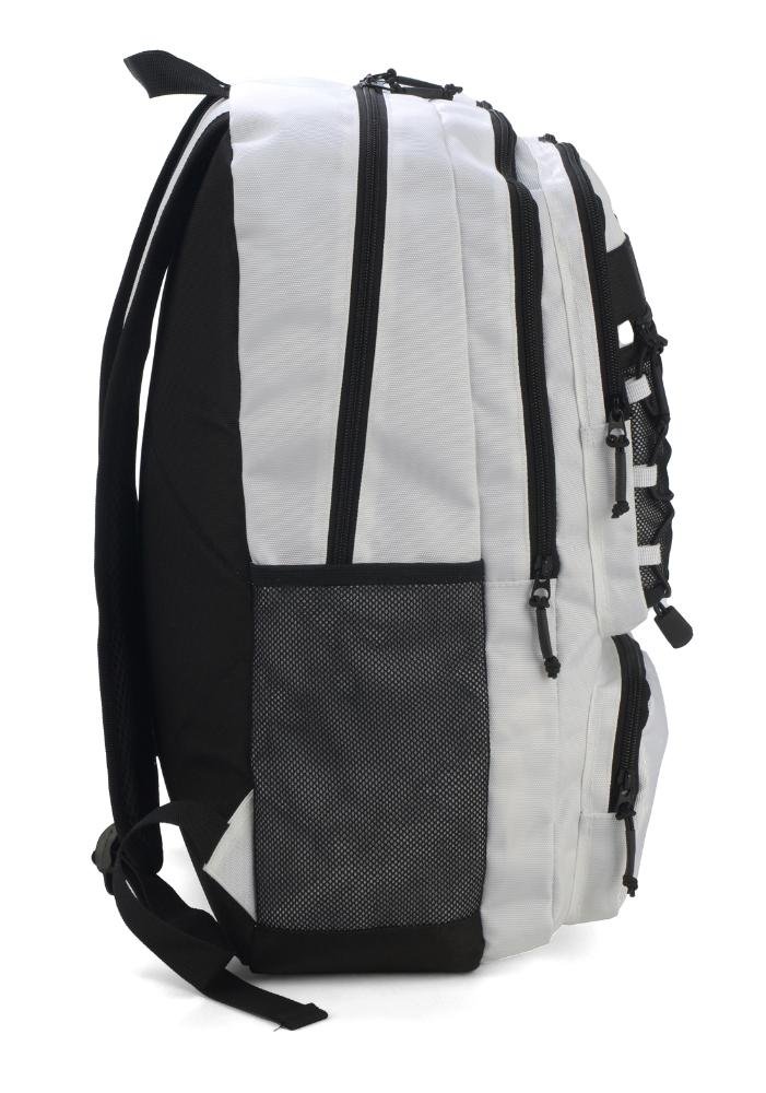 Mochila de Costas Grande Juvenil Náilon Notebook Ajustável Up4you Branco/Preto 2