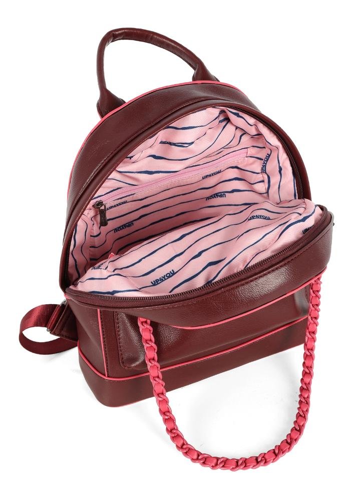 Mochila de Costas Pequena Casual Bicolor Up4you Vinho 6