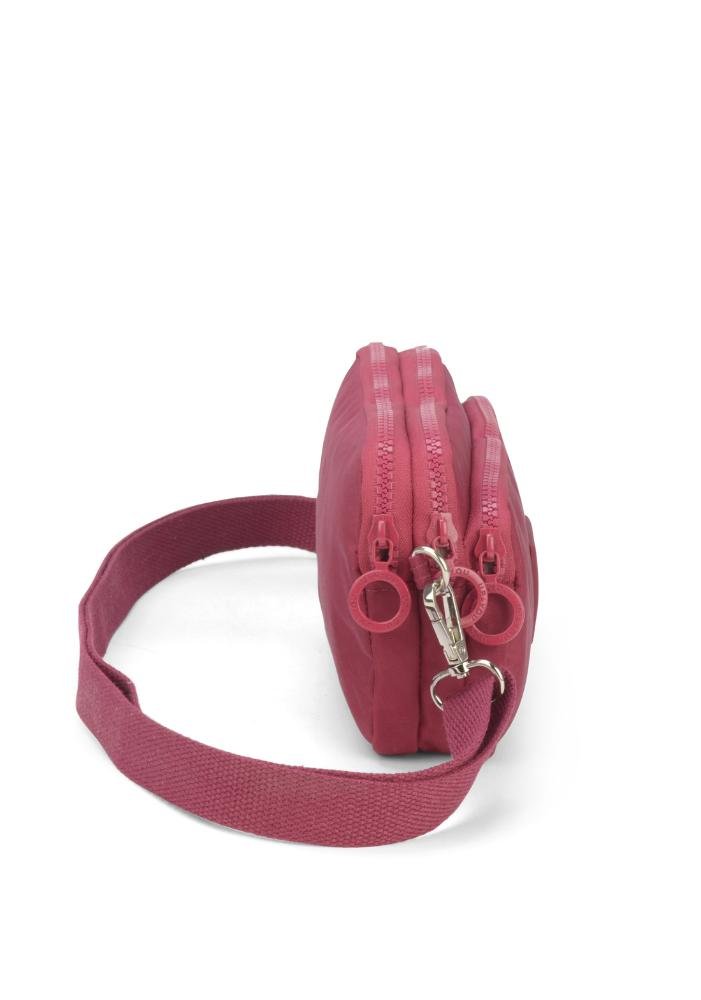 Bolsa Baguete Pequena Transversal Crinkle Verão Up4you Vermelho 5