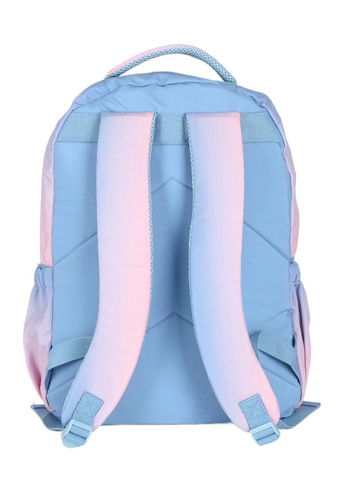 Mochila de Costas Grande Juvenil Crinkle Bicolor com Chaveiro Luara Up4you Azul 4