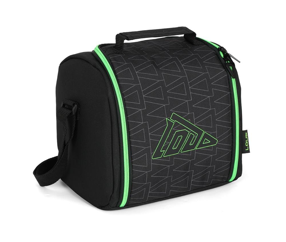 Lancheira Escolar Juvenil Média Transversal Loud Green Preto 4