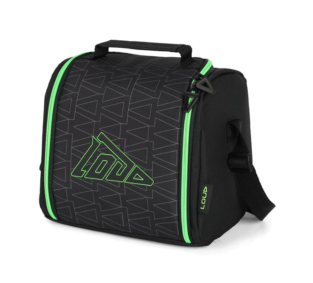 Lancheira Escolar Juvenil Média Transversal Loud Green Preto 5