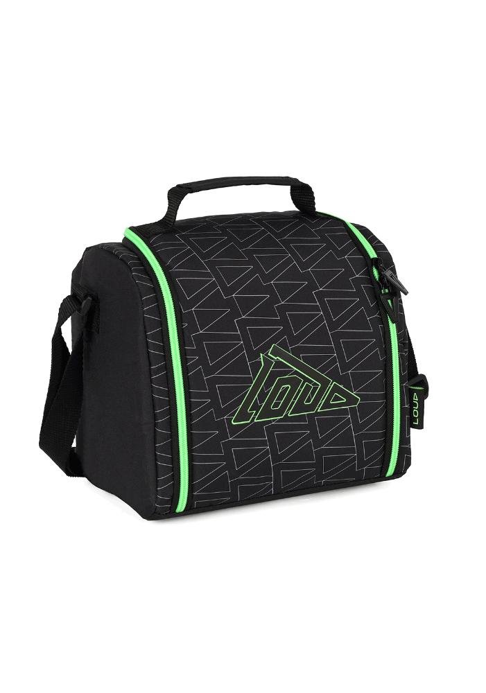 Lancheira Escolar Juvenil Média Transversal Loud Green Preto 8