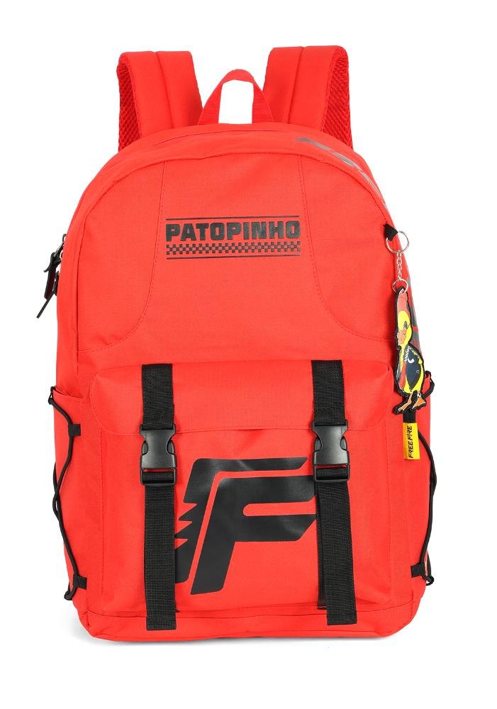 Mochila de Costas Média Juvenil Free Fire com Chaveiro