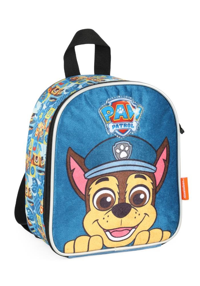 Lancheira Escolar Infantil Média de Costas Peluciada Patrulha Canina Azul 4