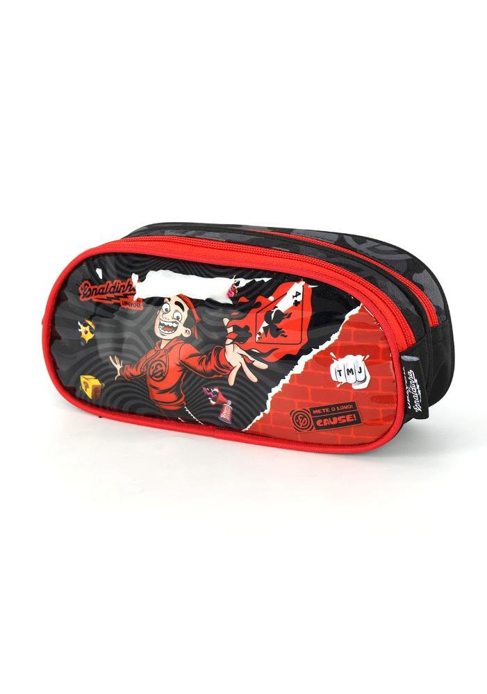 Estojo Duplo Infantil Médio Enaldinho Vai com Tudo Up4you Preto 2