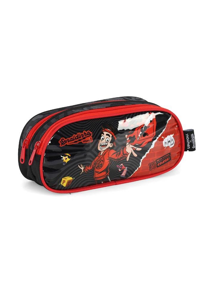 Estojo Duplo Infantil Médio Enaldinho Vai com Tudo Up4you Preto 3